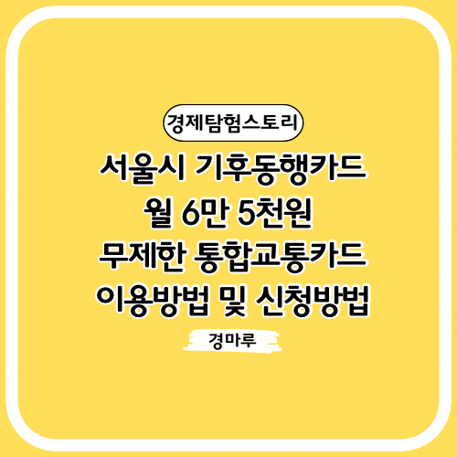 서울시 기후동행카드, 월 6만 5천원 무제한 통합교통카드, 이용방법 및 신청방법