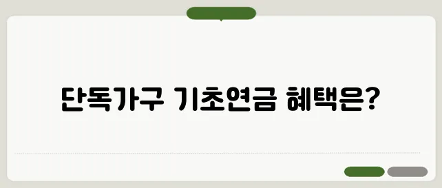 기초연금 단독가구
