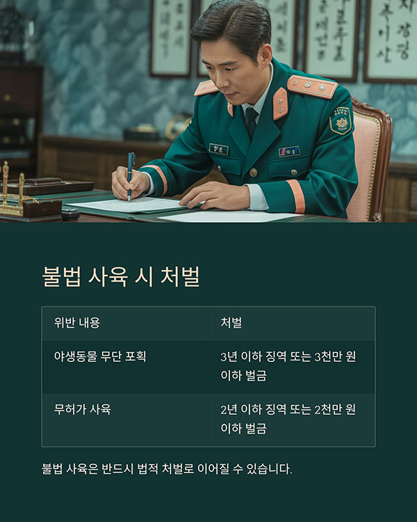 불법 사육에 따른 법적 처벌