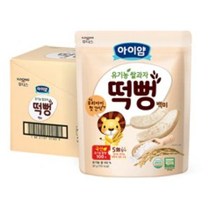 일동후디스 아이얌 유기농 쌀과자 떡뻥&#44; 백미맛&#44; 30g&#44; 6개