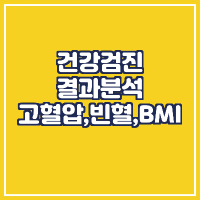  건강검진결과 1편( BMI, 고혈압, 빈혈)