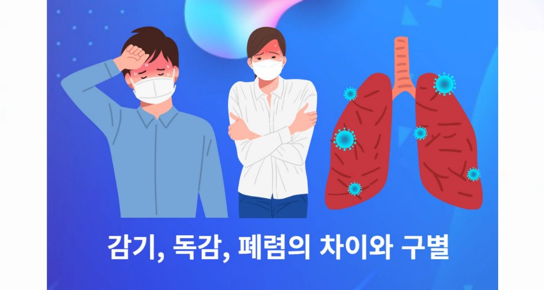 감기&#44; 독감&#44; 폐렴을 표현하는 포스터