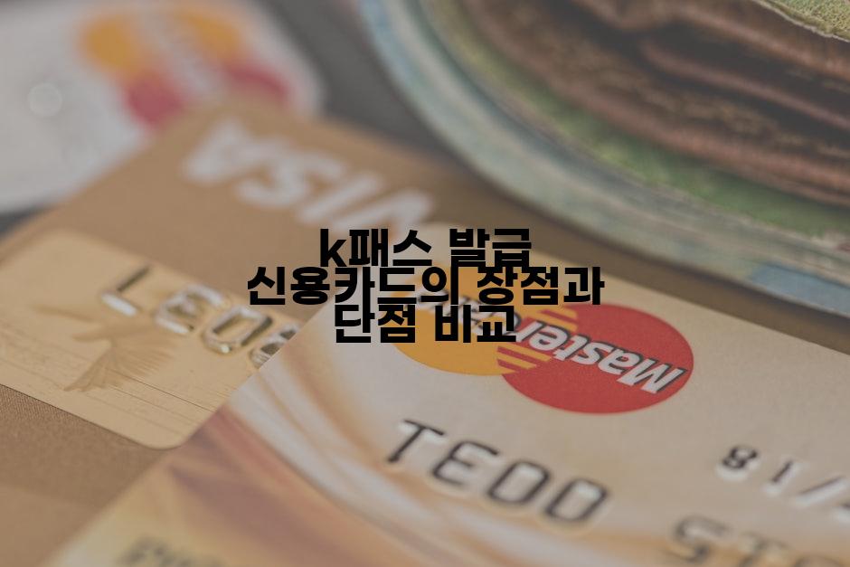 k패스 발급 신용카드의 장점과 단점 비교