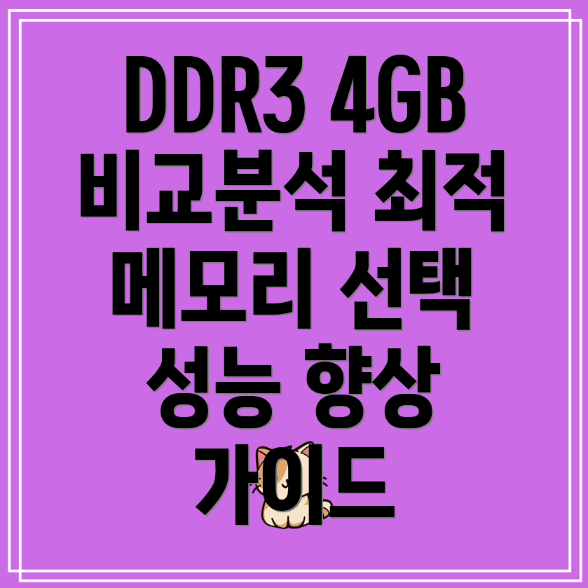 DDR34GB메모리성능비교분석및최적선택가이드