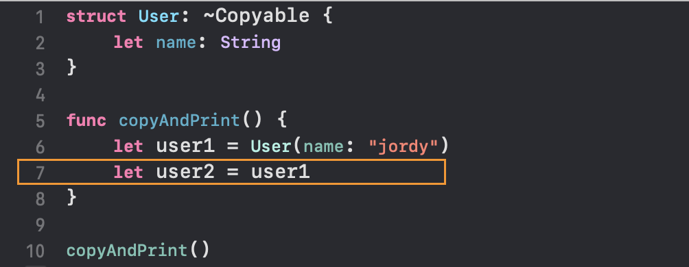 [Swift] Noncopyable (~Copyable)