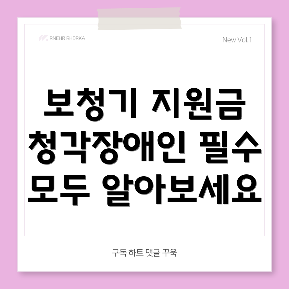 청각장애인 보청기 지원금