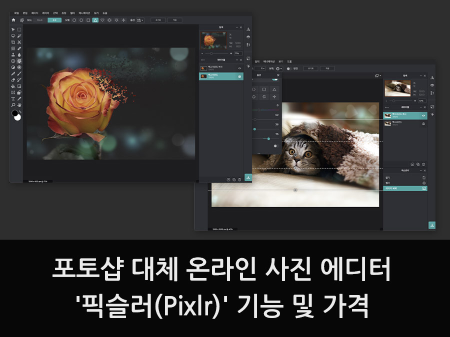  포토샵 대체 온라인 사진 에디터 '픽슬러(Pixlr)' 기능 및 가격