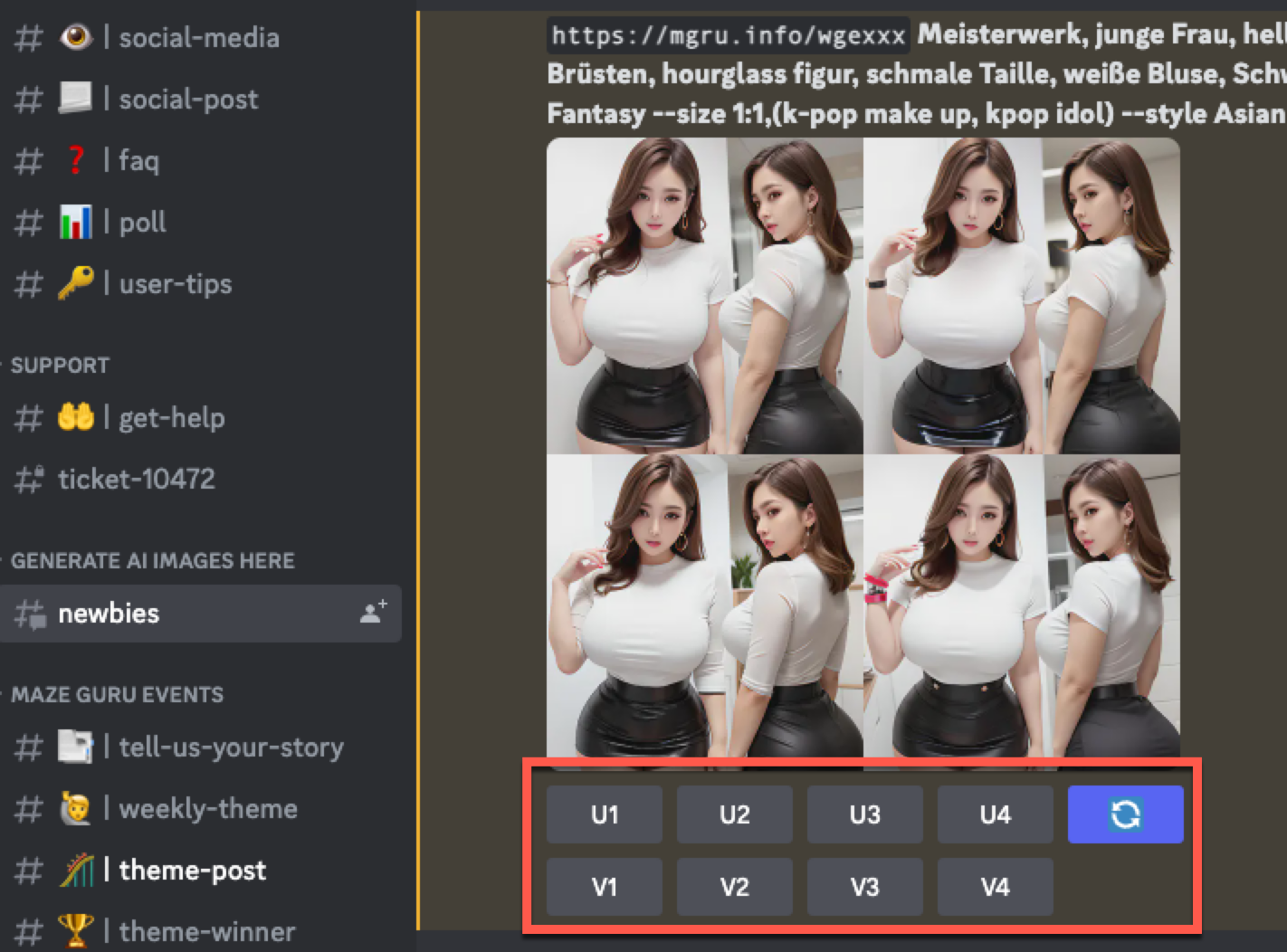 v 또는 U 선택하기