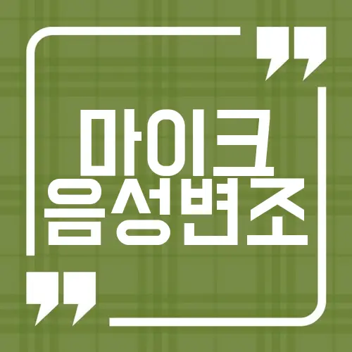 마이크 음성변조