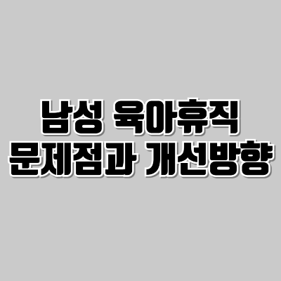 남성육아휴직문제점과개선방향