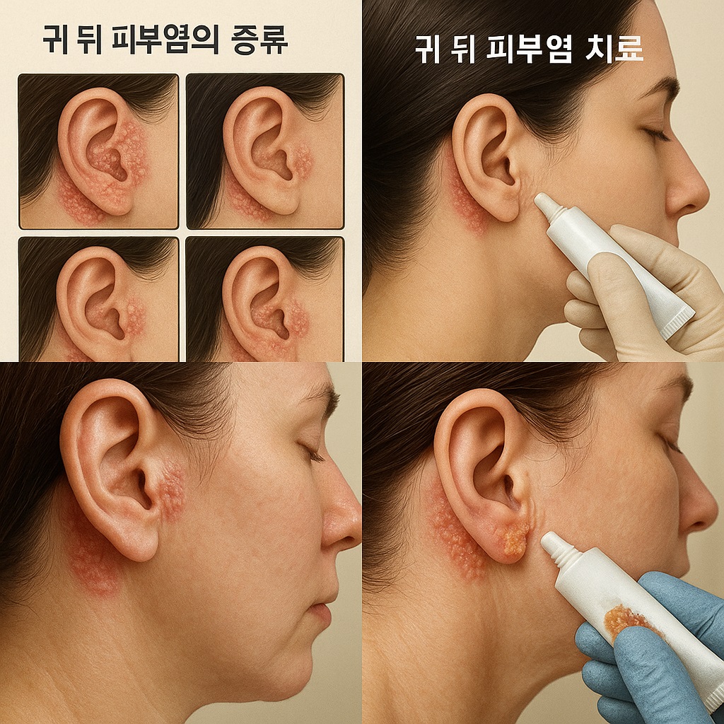 귀 뒤 피부염에 대한 이미지