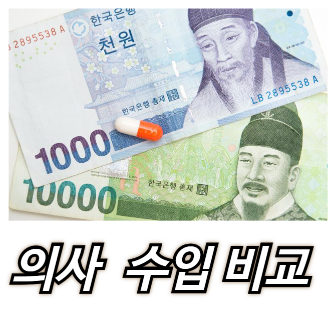 의사 직군별 수입(월급, 연봉) 차이 비교