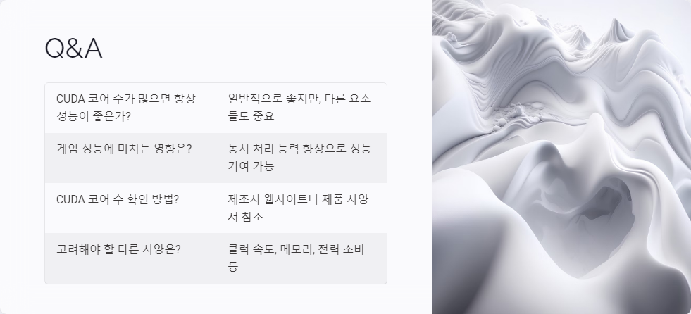 CUDA 코어 수와 성능