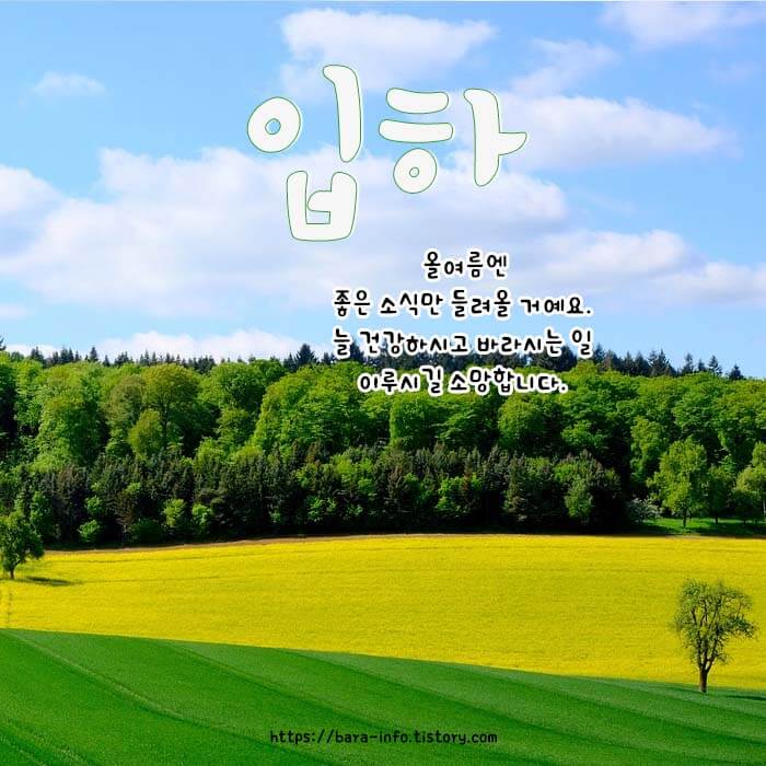 안부 인사글