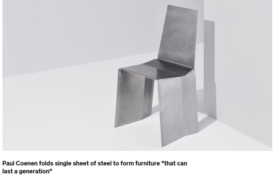  지속 가능한 가구 그리고 자연 친화 곰팡이 스툴  Paul Coenen folds single sheet of steel ㅣVIDEO: Fungi grow and bloom like flowers