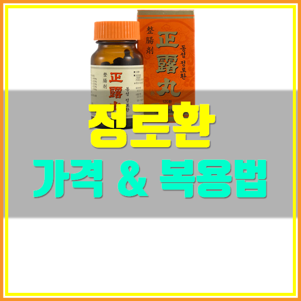  정로환 가격 효능 복용방법
