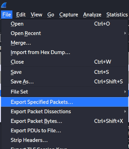 Export Specified Packets