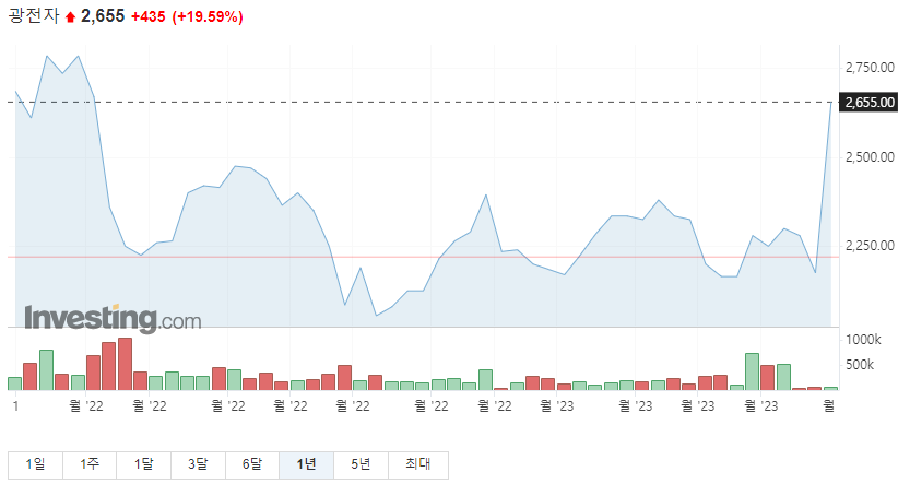 광전자 1년 차트