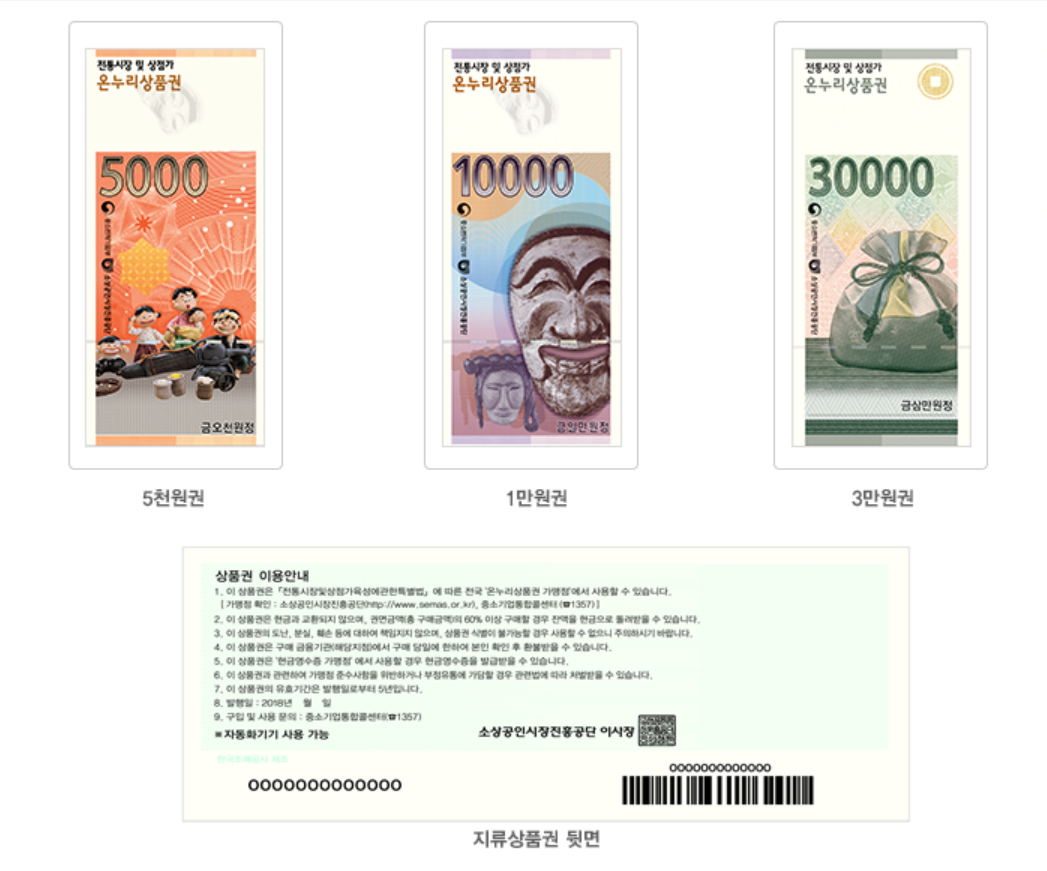 지류상품권 사진입니다.