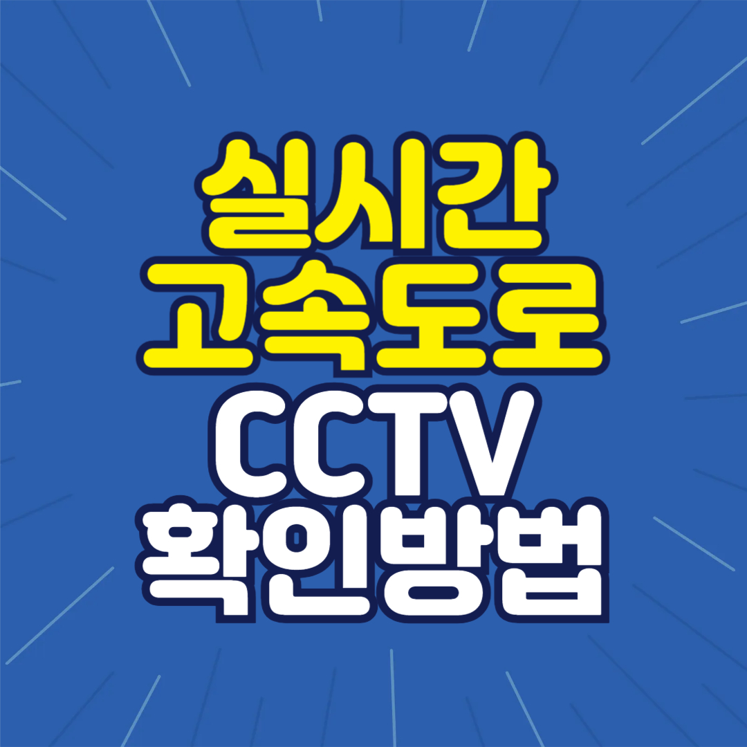 실시간 고속도록 CCTV보기