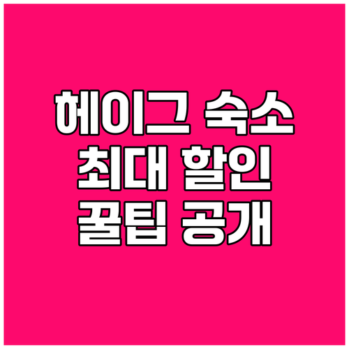 헤이그 숙소 예약 할인코드 꿀팁! 최