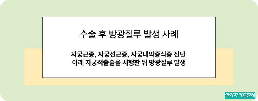 수술 도중 방광질후 발생 사건