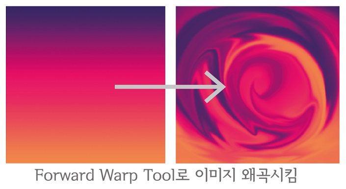 Liquify 리퀴파이 도구 사용 예시