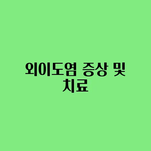 외이도염 증상 및 치료