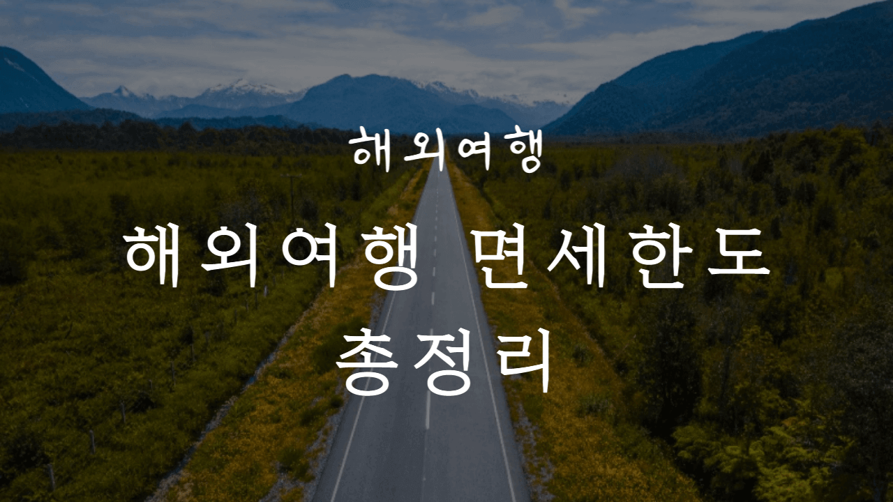 해외여행-면세한도-총정리