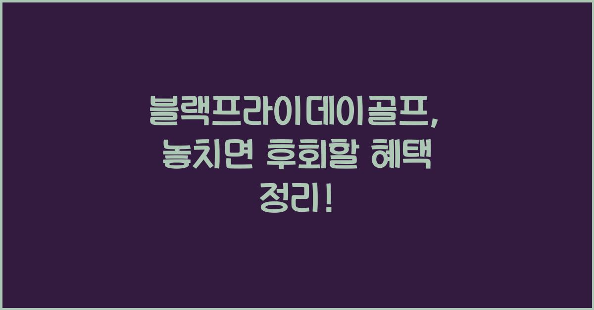 블랙프라이데이골프