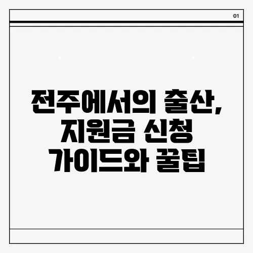 전주에서의 출산, 지원금 신청 가이드와 꿀팁