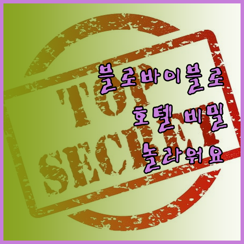 블로바이블로 호텔의 비밀을 밝혀보니 