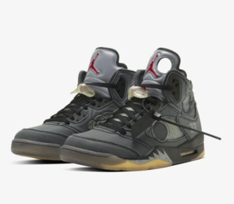  - '슬램덩크 서태웅 신발' 조던 5 x 오프화이트 레트로 SP 블랙 모슬린 [Jordan 5 x Off-White Retro SP Black Muslin]