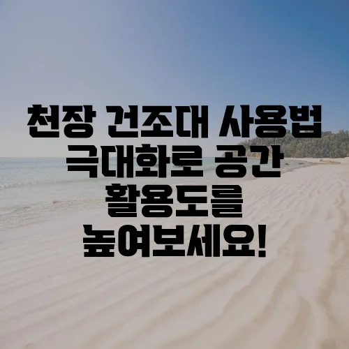 천장 건조대 사용법 극대화로 공간 활용도를 높여보세요!