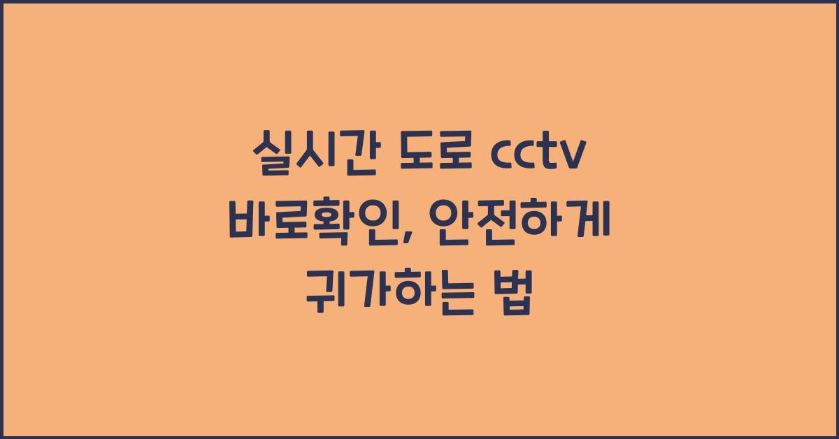 실시간 도로 cctv 바로확인