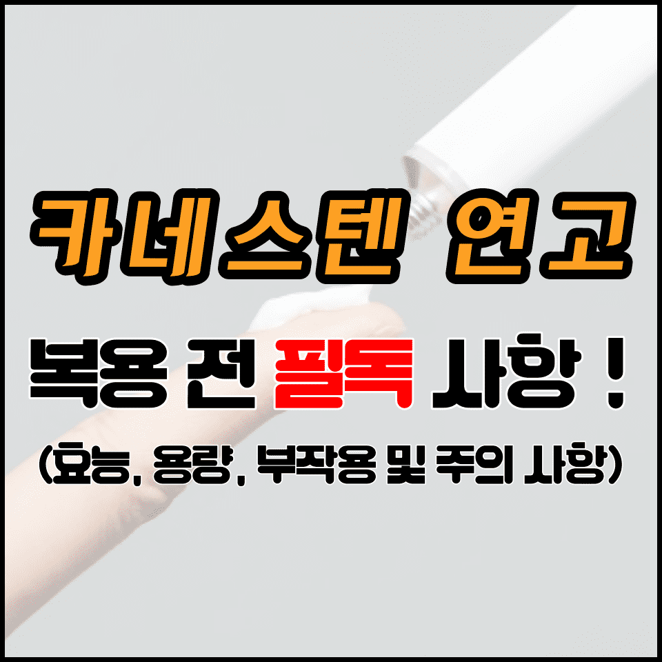  카네스텐연고 사용방법, 부작용 및 주의 사항 (사용전 꼭 보세요)