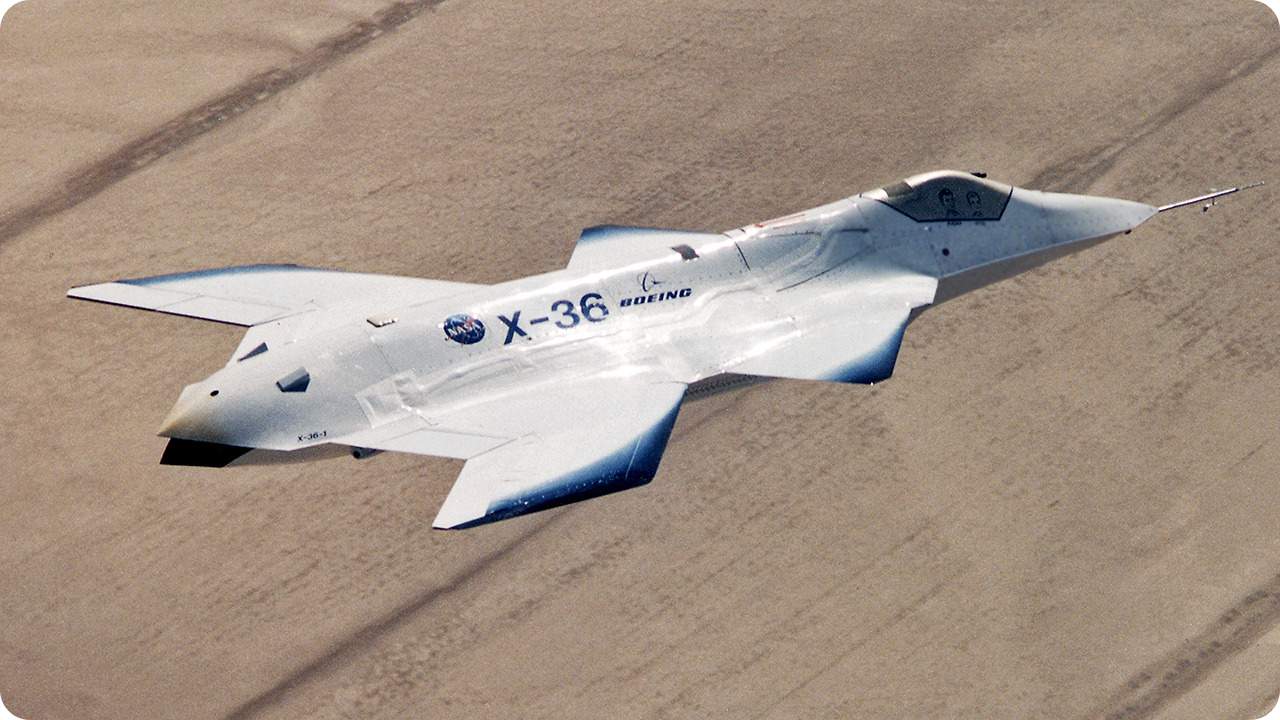 Boeing 사의 X-36 시험 항공기 모습