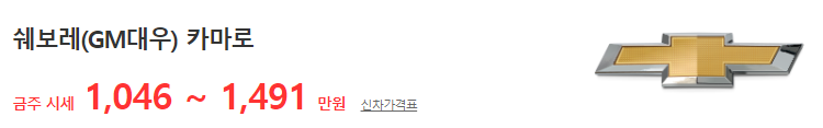 카마로 중고차 가격