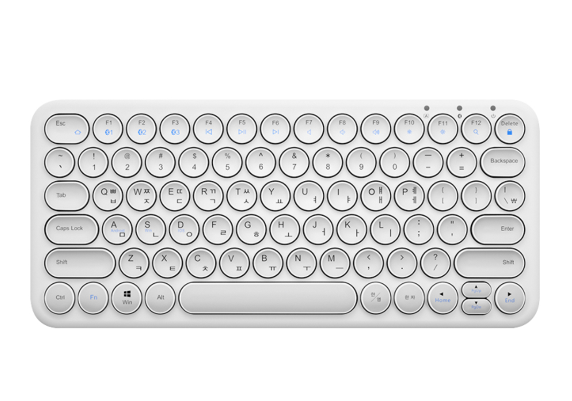  아이노트 멀티 페어링 블루투스 키보드, X-KEY 38BT, 화이트 블루투스 키보드 추천/무선키보드 추천