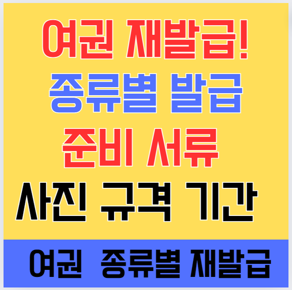 여권 재발급! 종류별 발급 준비 서류 사진 규격 기간