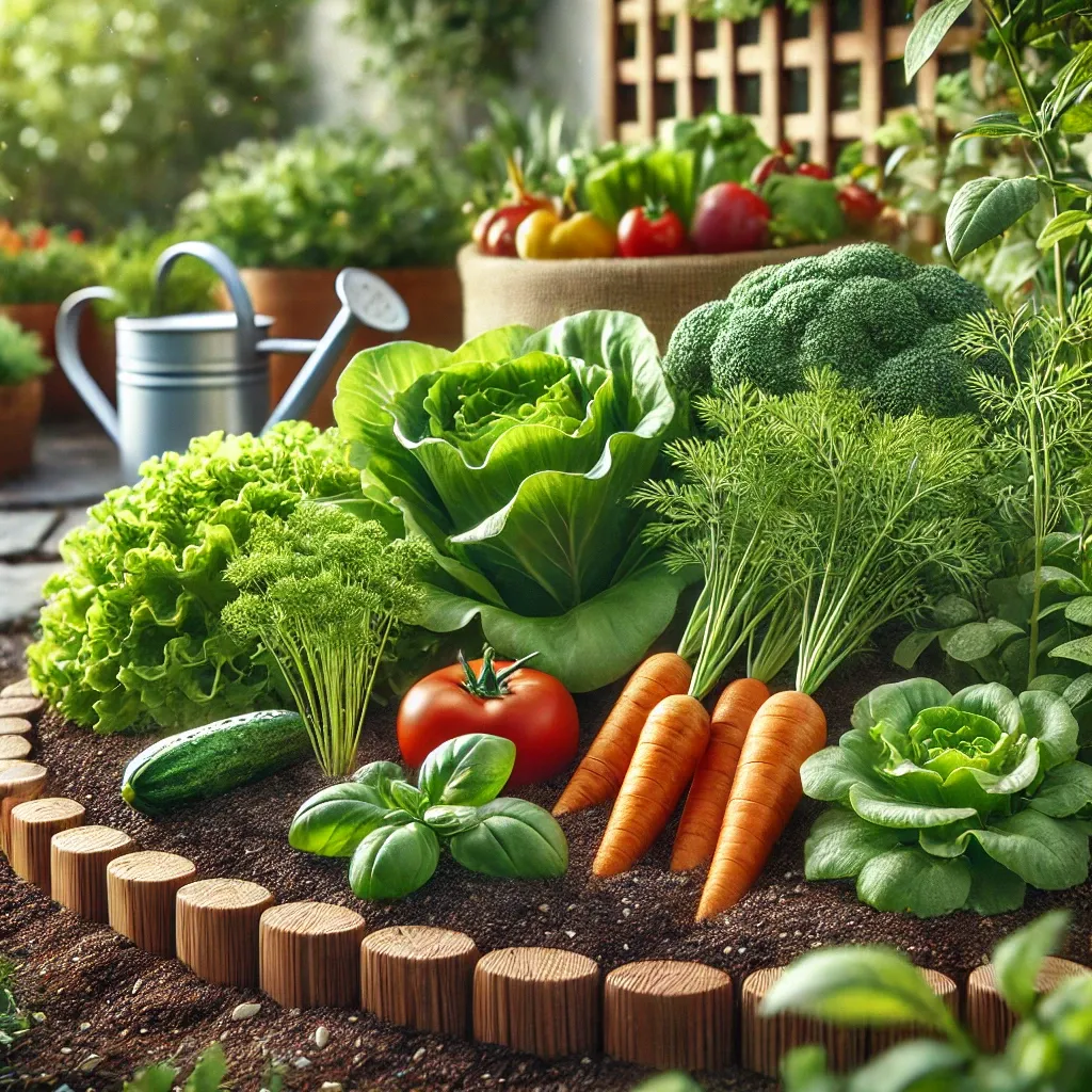 🥬 땅에서 나오는 친환경 채소, 건강한 식탁을 위한 재배법 시각적 이미지