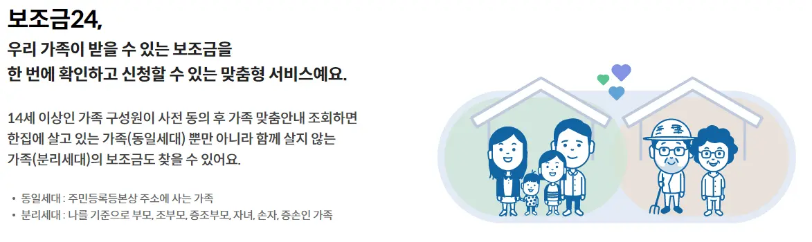 보조금24 사이트의 대한 간단한 소개이미지입니다.