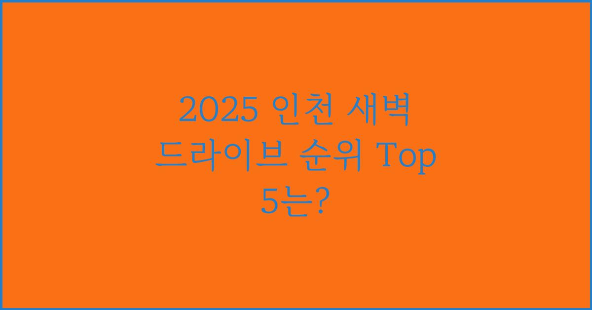 2025 인천 새벽 드라이브 순위