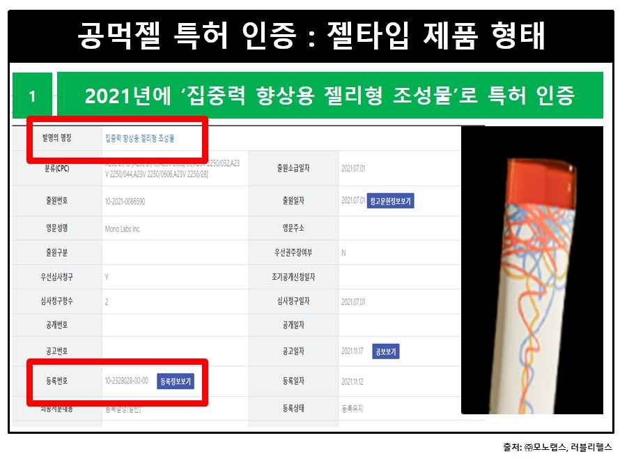 공먹젤-특허인증