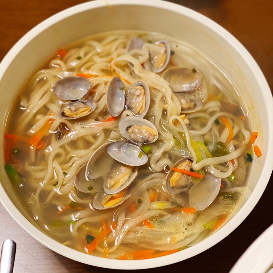  (요리) 시원한 바지락 칼국수 간단히 끓이기 - 바지락 해감, 청정원