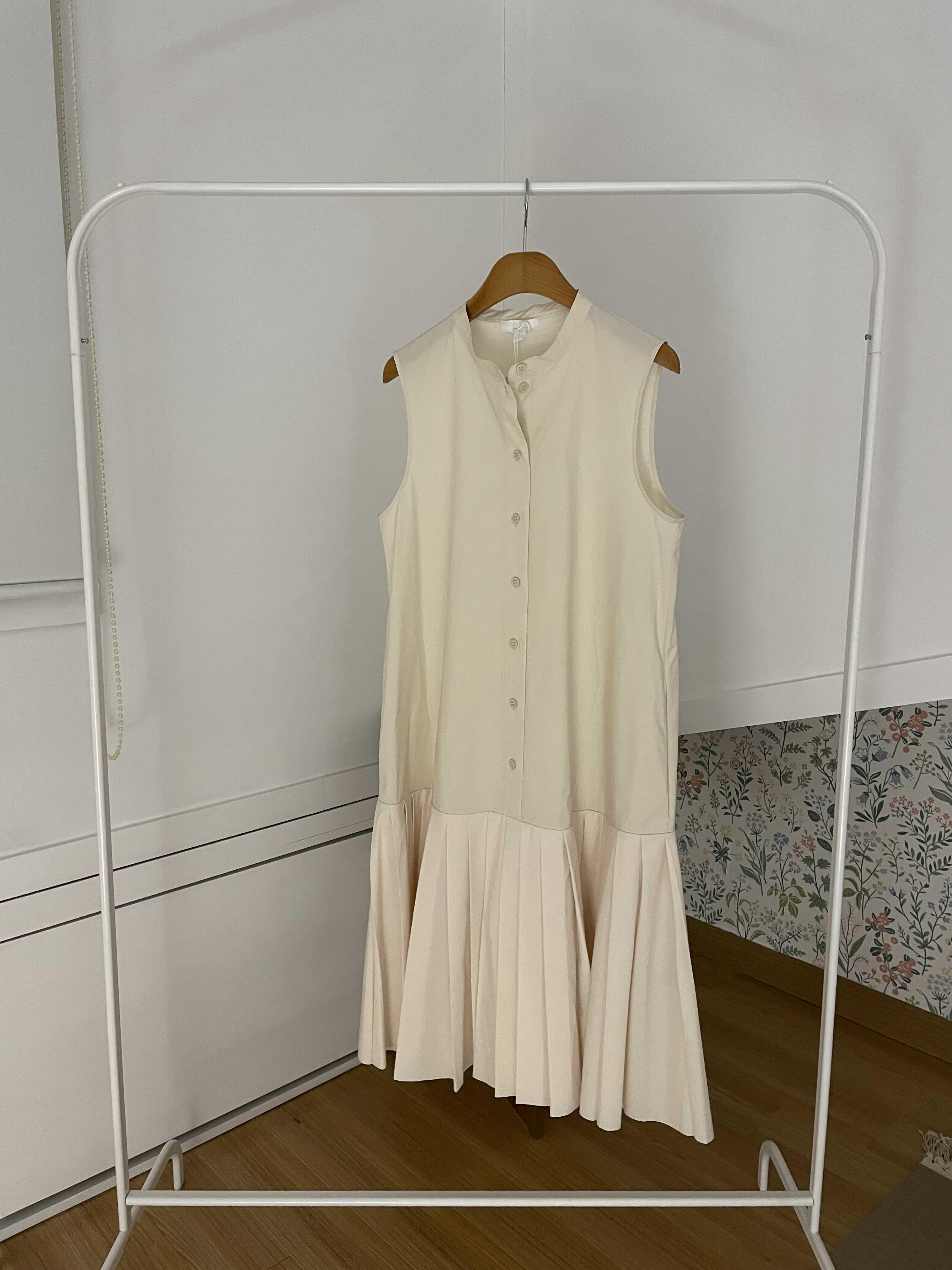  COS 코스슬리브리스플리츠원피스 KLEID AUS BIOBAUMWOLLE MIT FALTENDETAIL 사이즈