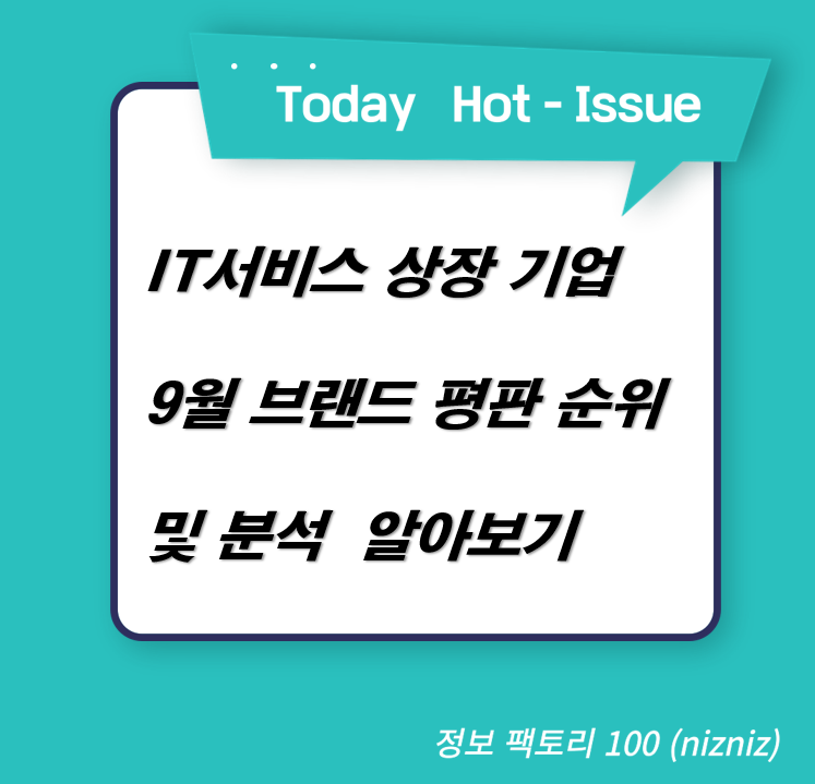  IT서비스 상장 기업  9월 브랜드 평판 순위 및 분석
