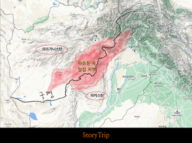 아프가니스탄과-파키스탄-국경-지도