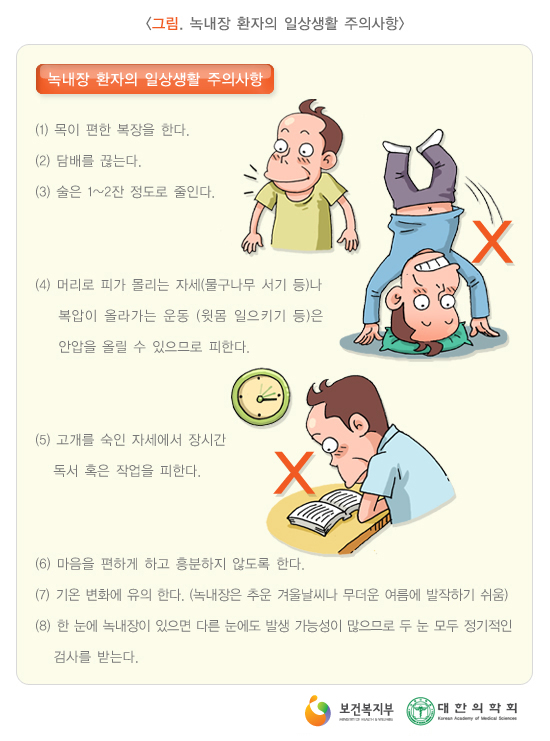  녹내장 환자의 주의사항
