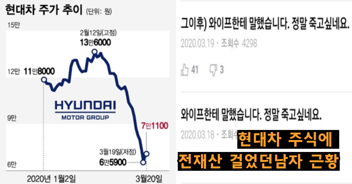  전재산을 현대 주식에 걸어버린 유뷰남 근황